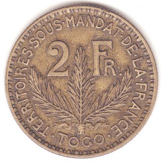Togo 1925 (a) 2 Francs (km 3) Xf photo