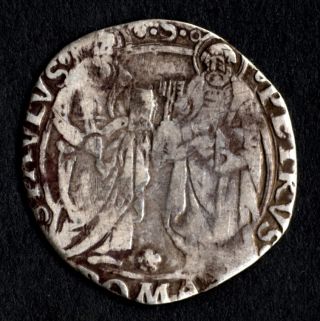 A Lovely Coin Of The Borgias Pope Alexander Vi Roma Silver Grosso Rare photo