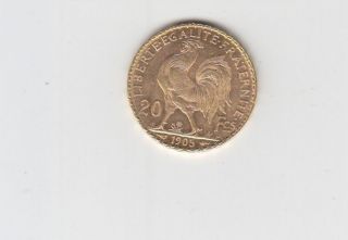 French 1905 Gold Coin Postage photo