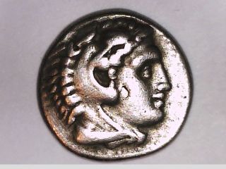 Greece Alexander The Great Silver Drachm Coin Herakles / Zeus Miletos Lifetime photo
