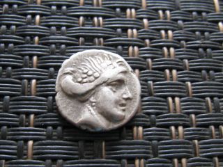 Greek City Histiaia In Euboia - Silver Ar Diobol 300 - 200 Bc Ancient Greek Coin photo