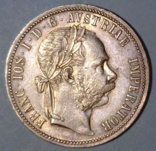Austria 1 Florin 1888 Uncirculated Silver Coin - Franz Josef I photo