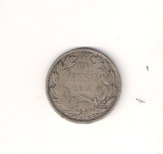 1915 Chile Peso Km 152.  4 Silver Coin photo