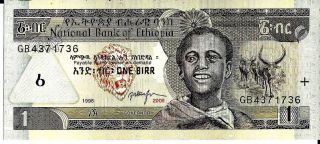 Ethiopia 1 Birr Currency Unc photo
