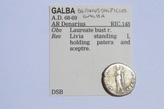 Galba Denarius Ric 186 Good Centering Coin photo