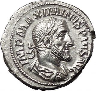 Maximinus I Thrax 235ad Silver Ancient Roman Coin Goddess Of Forethought I46729 photo
