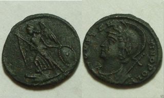 Constantinopolis Ancient Roman Coin Victory Shield/constantine/vf/ Smtsg/ 337 Ad photo