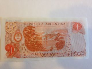 Argentina 1 Peso Banknote World Money South America Crisp photo