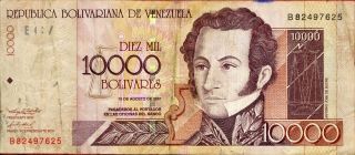 Venezuela 10,  000 10000 Bolivares 2000 P - 85b F photo