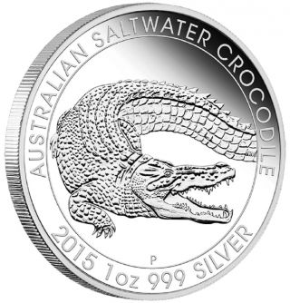 2015 Saltwater Crocodile 1oz Silver Proof Coin photo