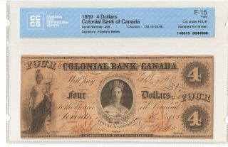 1859 4 Dollars Colonial Bank Of Canada photo