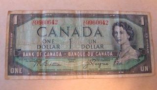 Canada 1954 1 Dollar Banknote photo