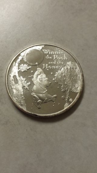 1 Oz.  999 Pure Silver Coin Winnie The Pooh And The Honey Tree Disney Medallion photo