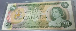 1979 Canada $20 All 4 Corners A Crisp Xf,  Crow - Bouey Sigs,  Couple Small Creases photo