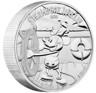 Niue 2015 $100 Disney Steamboat Willie Mickey Mouse 1 Kg Kilo Silver Proof Coin photo