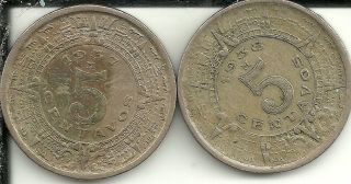 Mexico 5 Centavo 1937,  1938 Km 423 photo