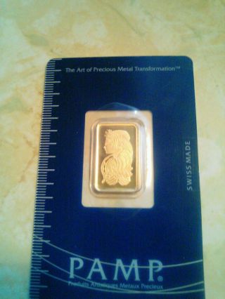 Pamp Suisse 5 Gram.  9999 Gold Bar - Fortuna With Assay Certificate photo