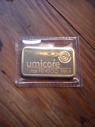 1 Oz Umicore Gold Plated Bar (in Assay) photo