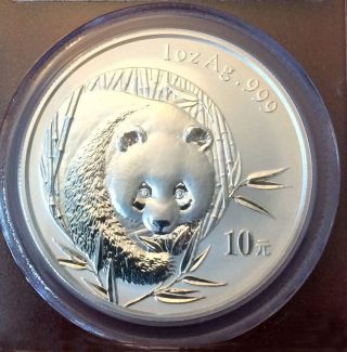 China 2003 1 Troy Oz Silver Panda 10 Yuan Coin photo