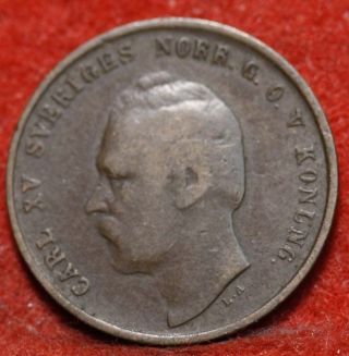 Circulated 1872 Sweden 1 Ore Foreign Coin S/h photo