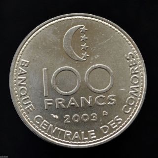 Africa Comoros Coin 100 Francs 2003.  Unc Km18a photo