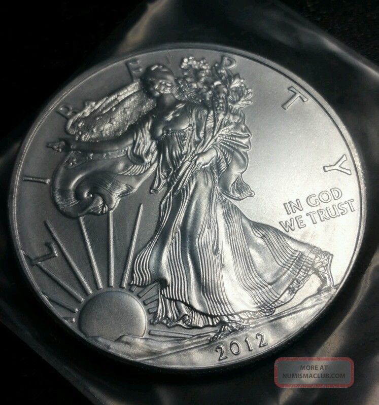 2012 Silver American Eagle Bullion Coin Ch Bu 1 Troy Oz Silver photo