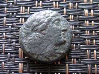 Ancient Greek Bronze Coin Eagle Unknown With Counter Mark / 19mm photo
