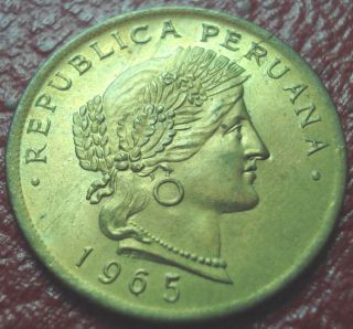 1965 Peru 20 Centavos In Au photo