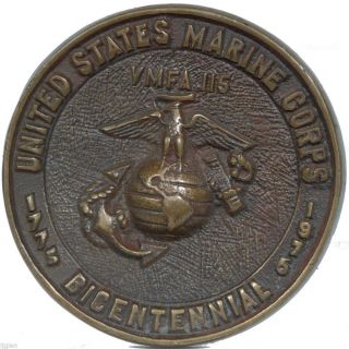 United States Marine Corps Bicentennial 1775 - 1975 Ymfa 115 Bronze Medal Rare photo