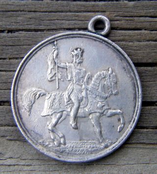 Silver Medal W/ Knight Commem.  Of The Triennial Conclave San Francisco Cal.  1883 photo