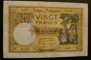 Madagascar 20 Francs 1937 photo