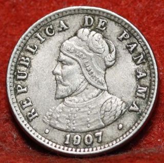 Circulated 1907 Panama 1/2 Centesimos Foreign Coin S/h photo