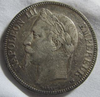 France 1868 Bb 5 Francs Napoleon Iii photo