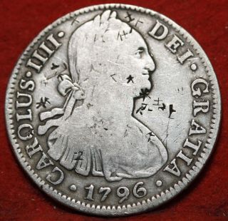 Circulated 1796 - Mo Mexico 8 Reales Silver Foreign Coin S/h photo
