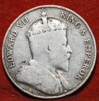 Circulated 1906 British Honduras 50 Cents Silver Foreign Coin S/h photo