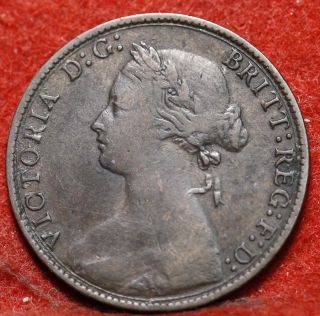 Circulated 1874 Great Britain 1/2 Penny 6 Berries Foreign Coin S/h photo