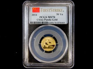 First Strike 2014 China Collectible Panda Gold Coin In Protective Case Ms70 photo