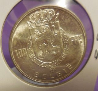 1951 Silver Unc 100 Francs Leopold Iii Begium Coin photo