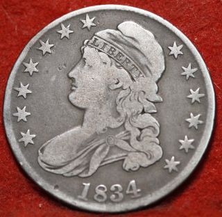 Circulated 1834 Philadelphia Silver Bust Half Dollar S/h photo