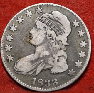 Circulated 1833 Philadelphia Silver Bust Half Dollar S/h photo