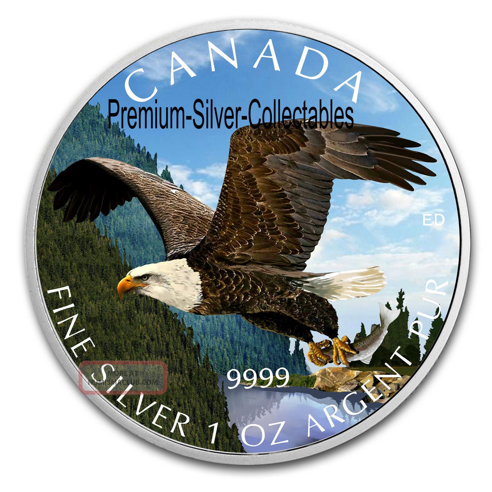2014 Canada Bald Eagle 1 Ounce Of Pure Silver. 9999 - Second Coin In Series