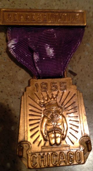 Masonic 1955 Billiken Chicago Medal R.  O.  J.  National Court Royal Order Of Jesters photo