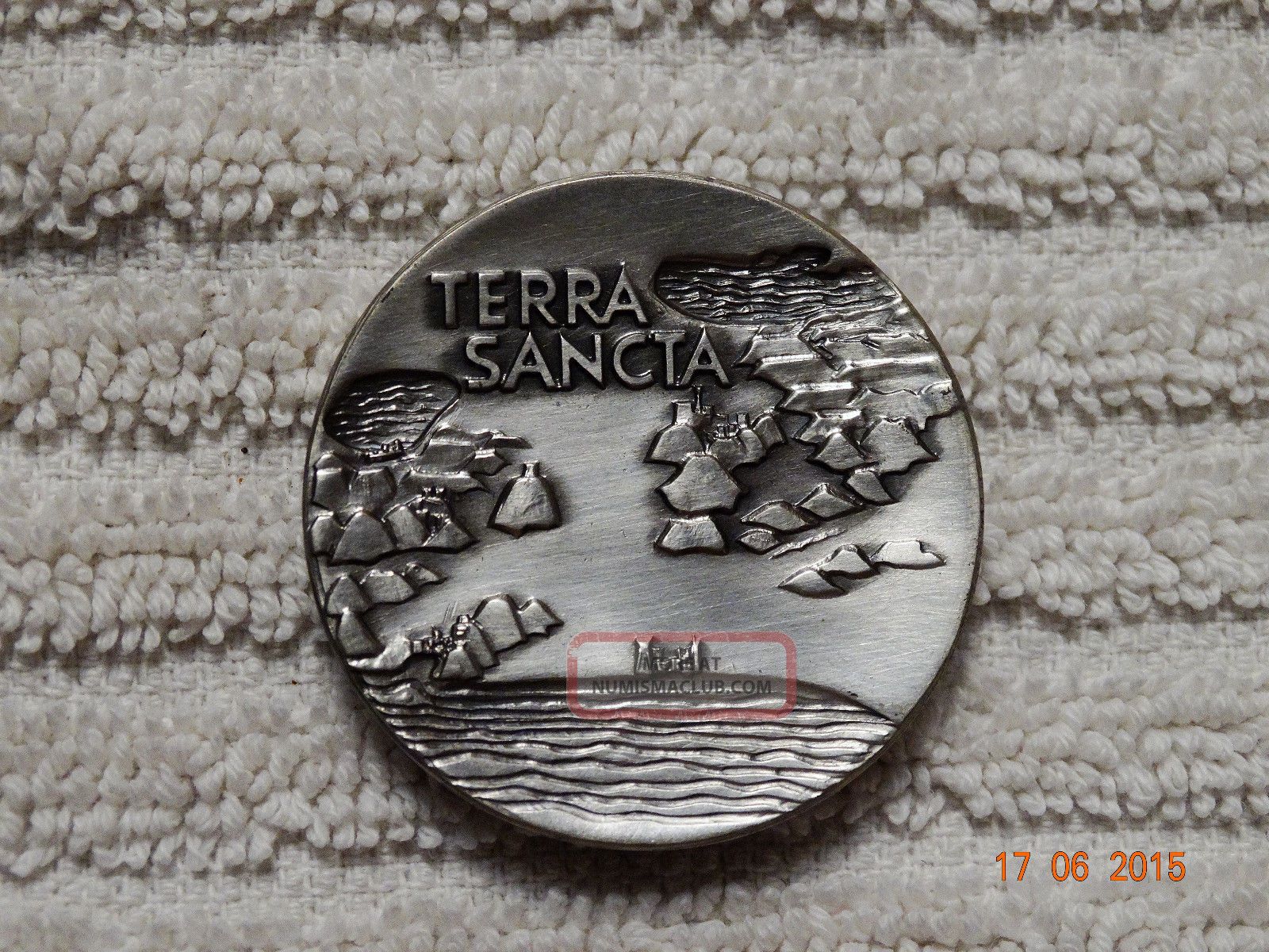 Judaica Israel Terra Sancta Holy Land Solid Silver Medal Exonumia photo