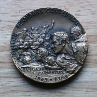 College Football Centennial 7.  2 Oz.  /203 Grams Bronze Hi - Relief Medal photo