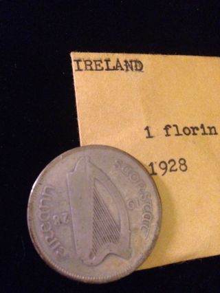 1928 Ireland 1 Florin/ 2 Scilling Silver photo