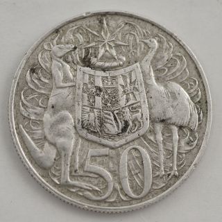 1966 Australia 50 Cent Silver Coin photo