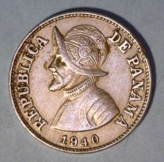 Panama 2 - 1/2 Centesimos 1940 Extremely Fine Coin photo