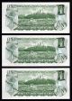 1973 $1.  00 Ch Unc 63 Epq (3) Consecutive Bank Of Canada Paper Money Canada photo 1
