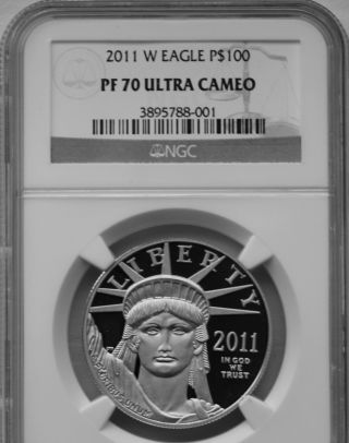 2011 W Proof Platinum American Eagle 1 Oz $100 Ngc Pf 70 Ultra Cameo photo