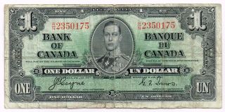 1937 Canada One Dollar Note - P58e photo